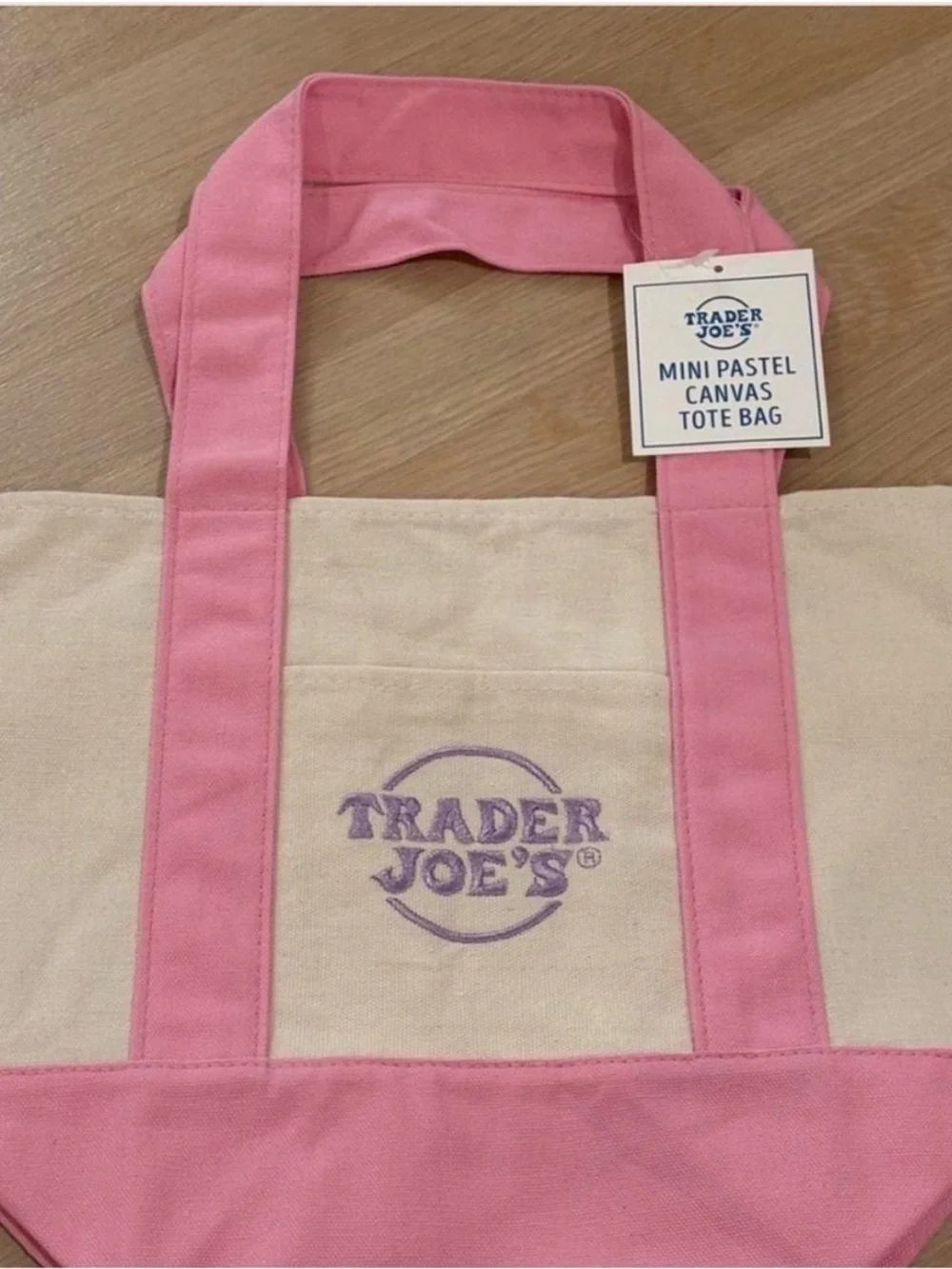 Trader Joe'S Mini Pastel Canvas Tote Bag